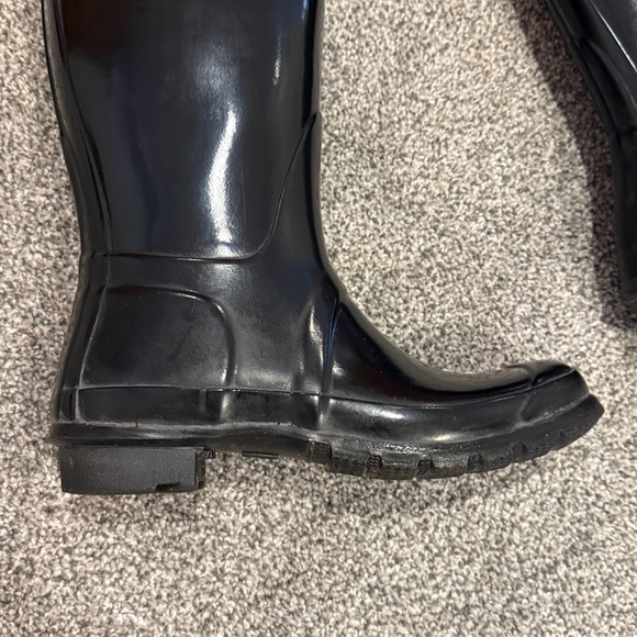Hunter Black Gloss Original Tall Rain Boots - Picture 16 of 16